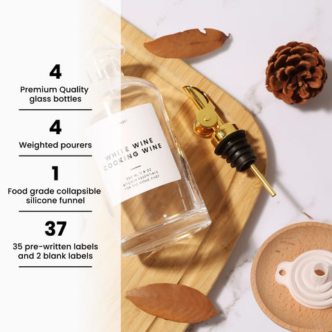 Molimoli weighted pourers with gold caps enable controlled, drip-free pouring