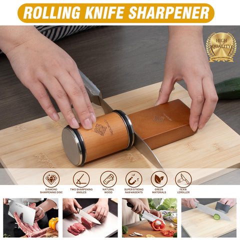 MOLINALIA knife sharpener with diamond disc for fast material removal