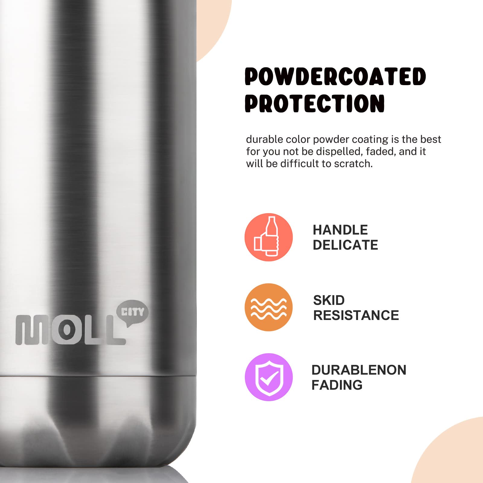 Compact Mollcity bottle fits small hands for independent sipping