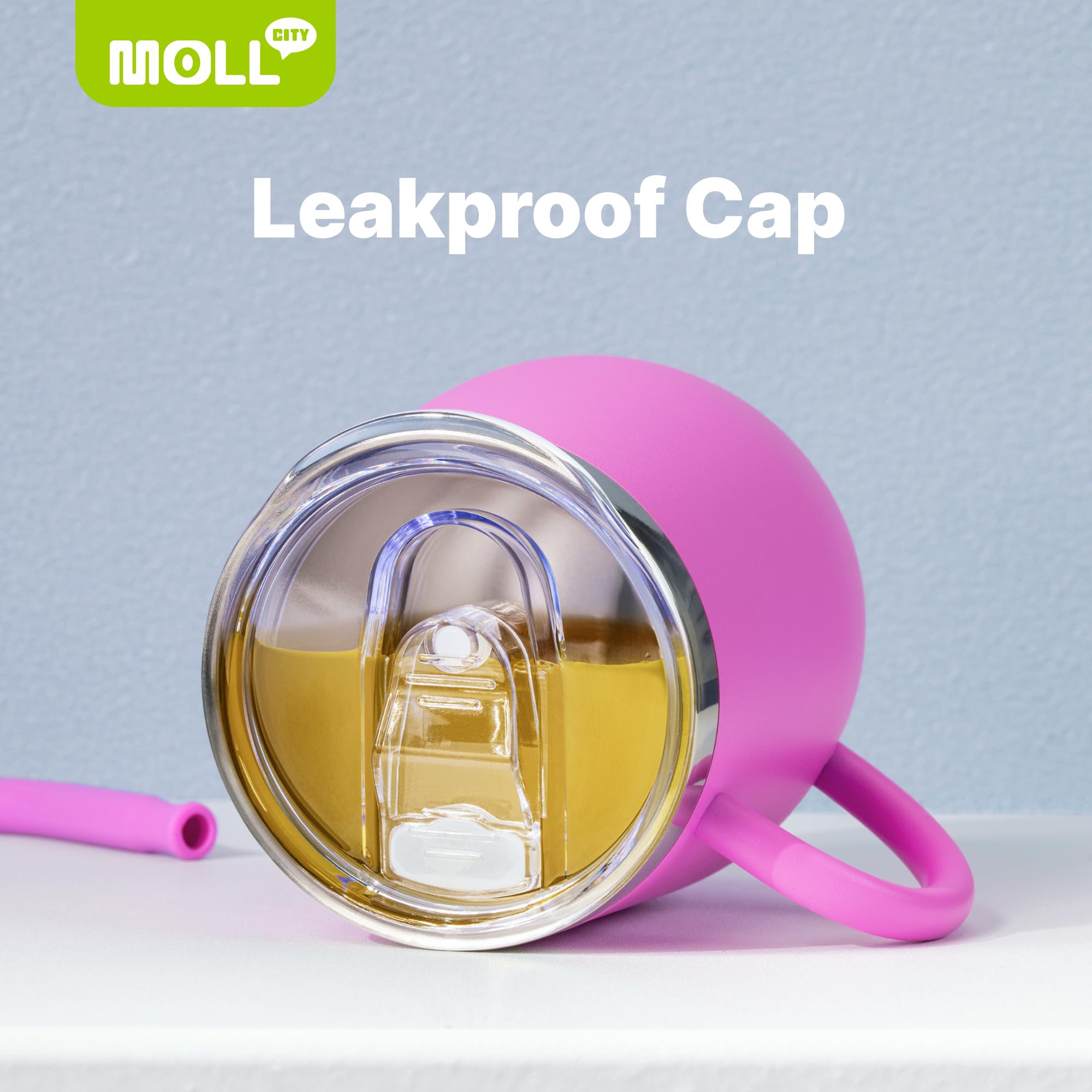 Mollcity Kids Tumbler double-wall vacuum keeps drinks cold longer