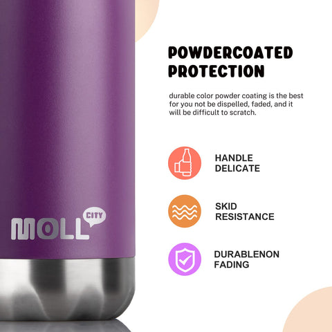 Mollcity Kids Water Bottle leak-proof lid prevents spills during travel.