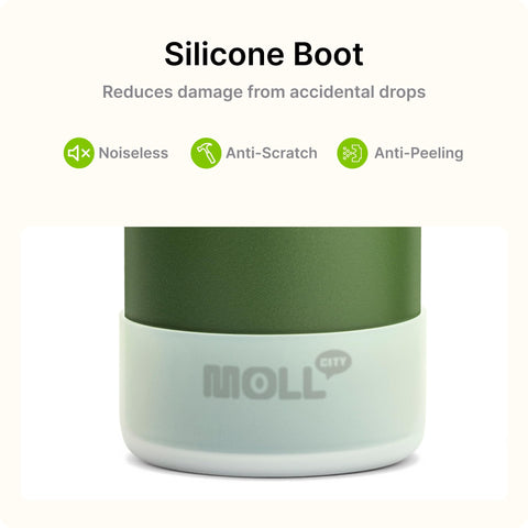 Mollcity silicone boot bottom protects against dents and desk clinks