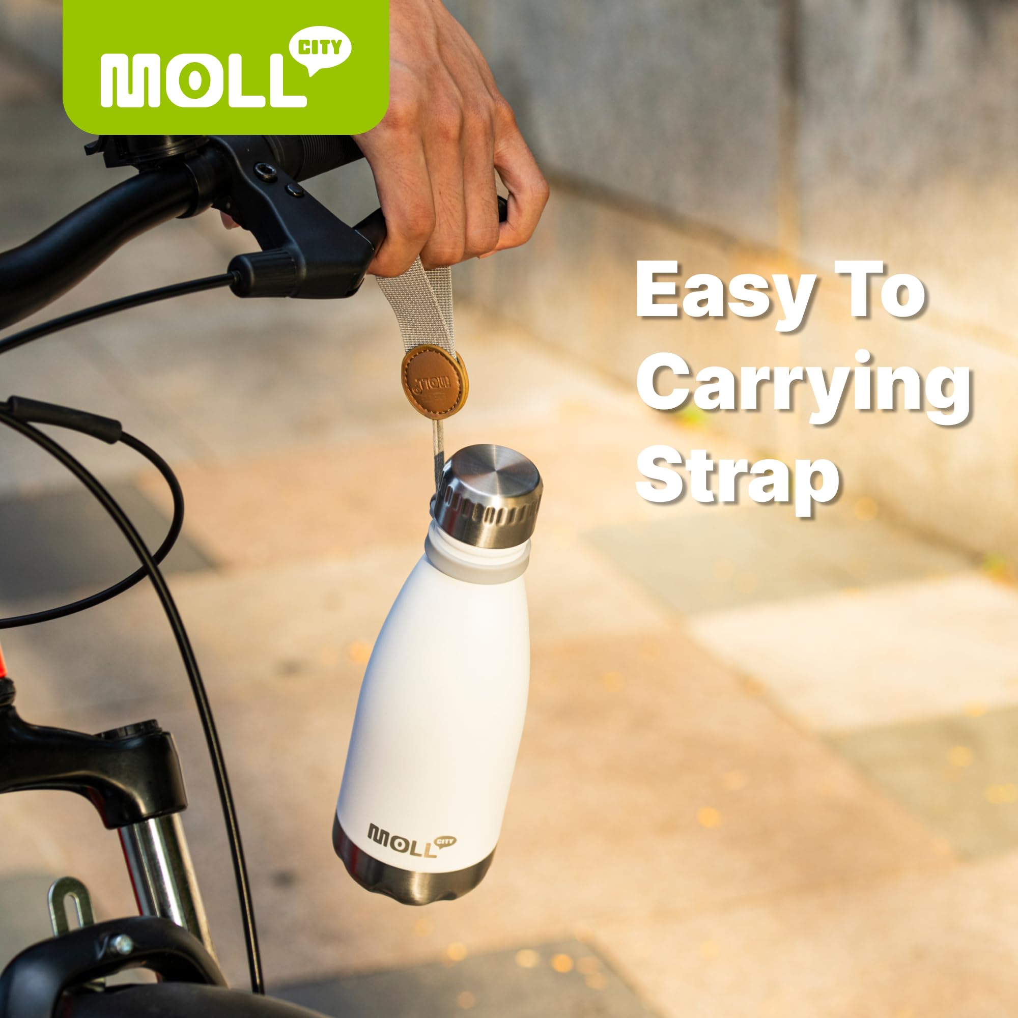Mollcity bottle detachable strap allows quick cleaning and versatile use.