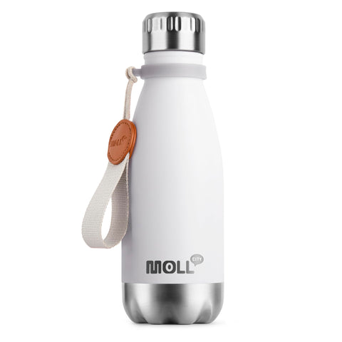 Mollcity bottle with detachable strap for easy on-the-go carrying.