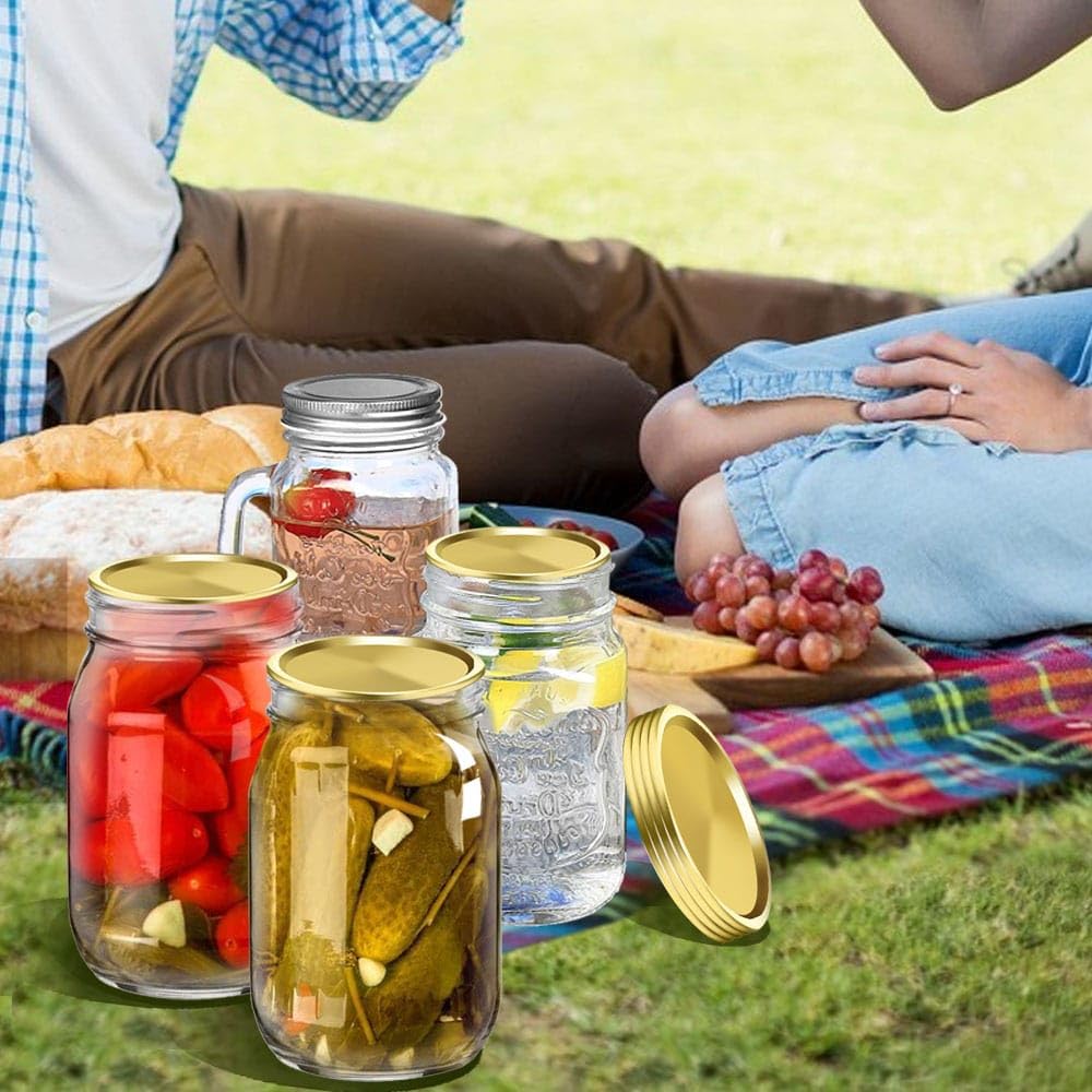 Moment Dextrad regular-mouth lids fitting most Mason jars for versatile use.