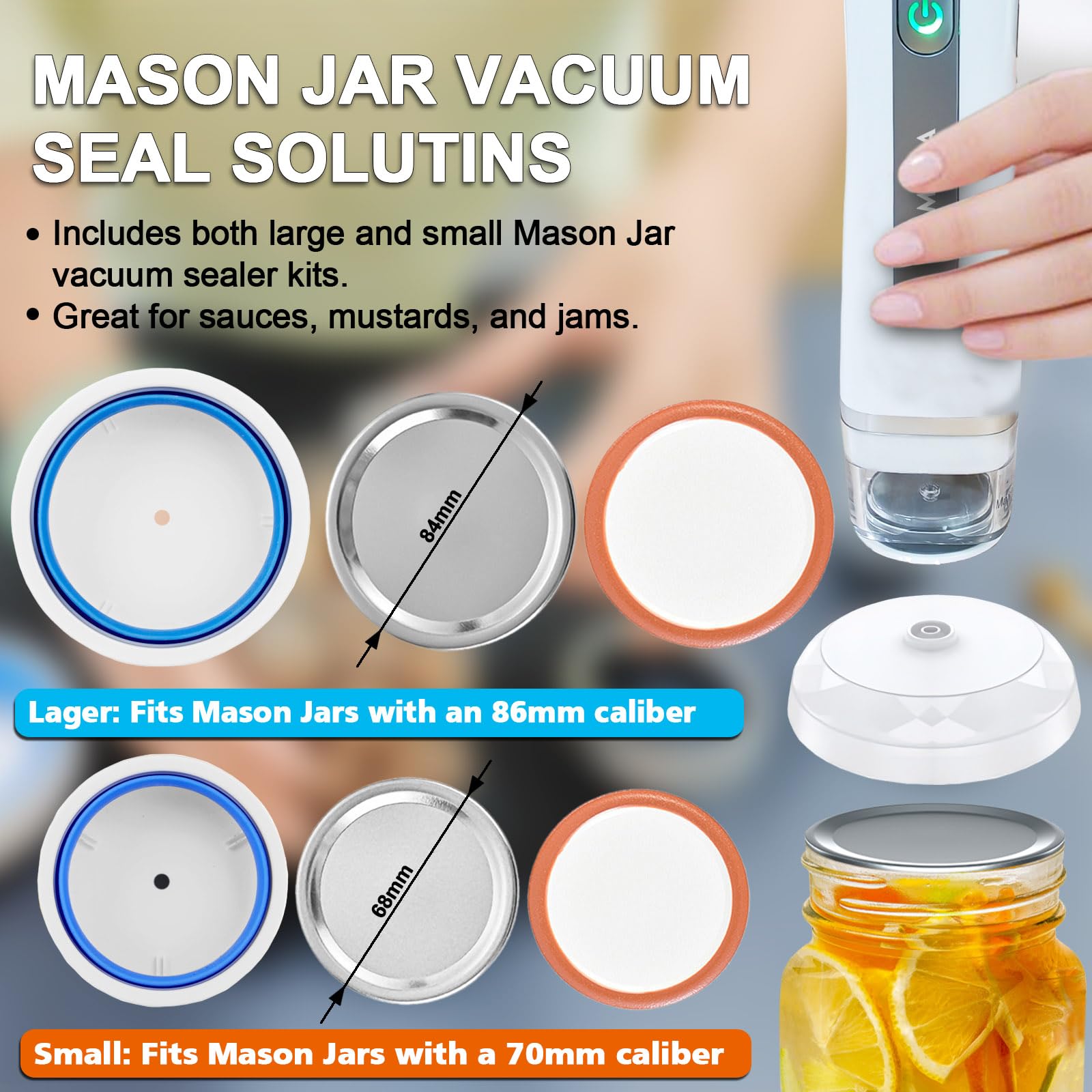 MOMODA compact vacuum sealer kit on a kitchen counter.
