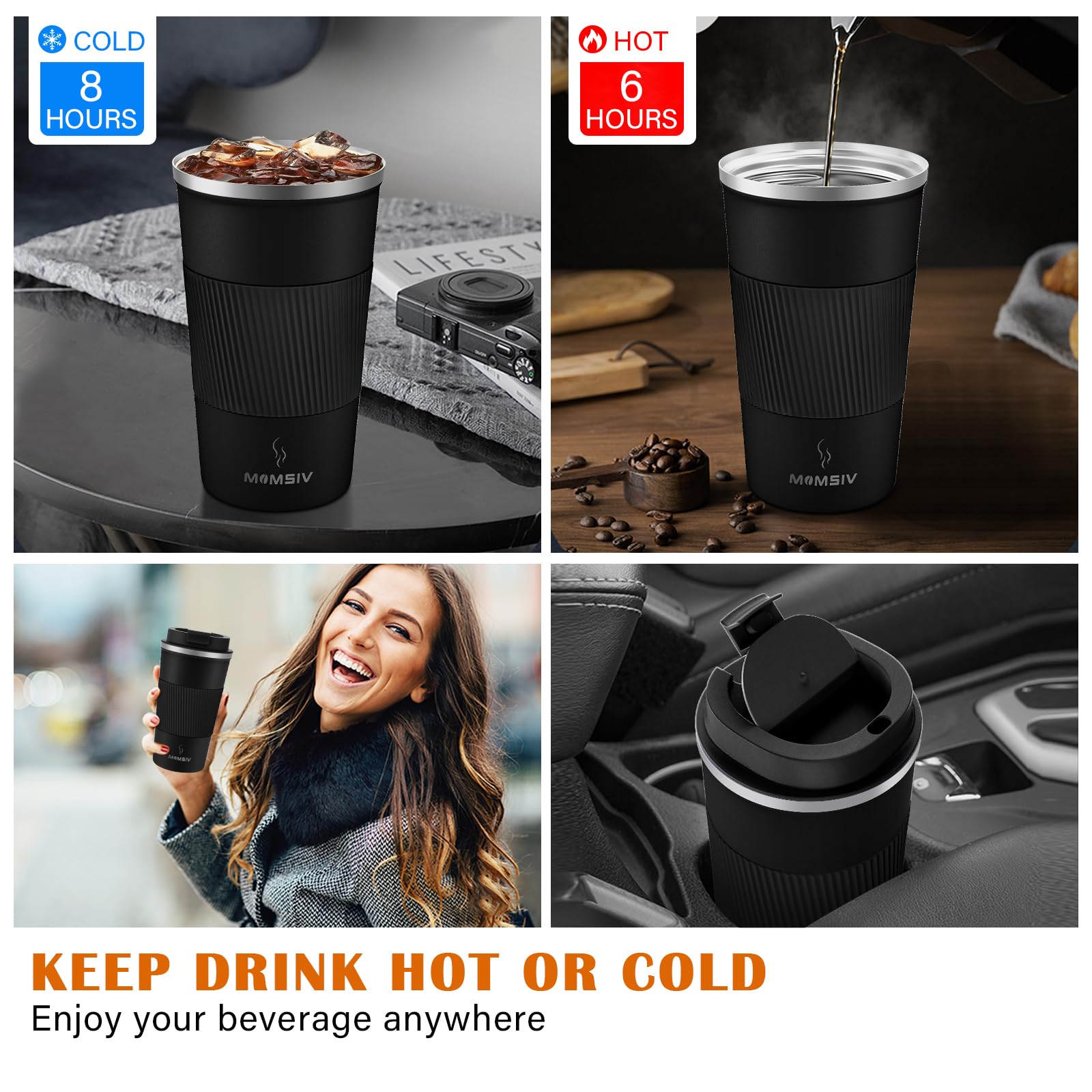 MOMSIV 17oz travel mug 510ml capacity for travel