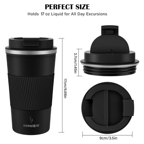 MOMSIV 17oz travel mug with straw-hole lid for easy sipping