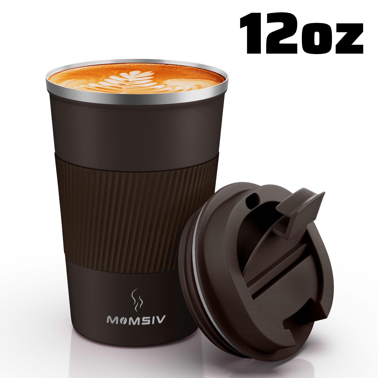 MOMSIV mug suited for car and home use for coffee or tea.