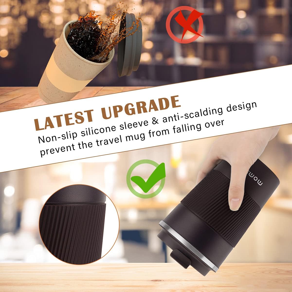 MOMSIV lid with protruding hole is easy to locate while driving.