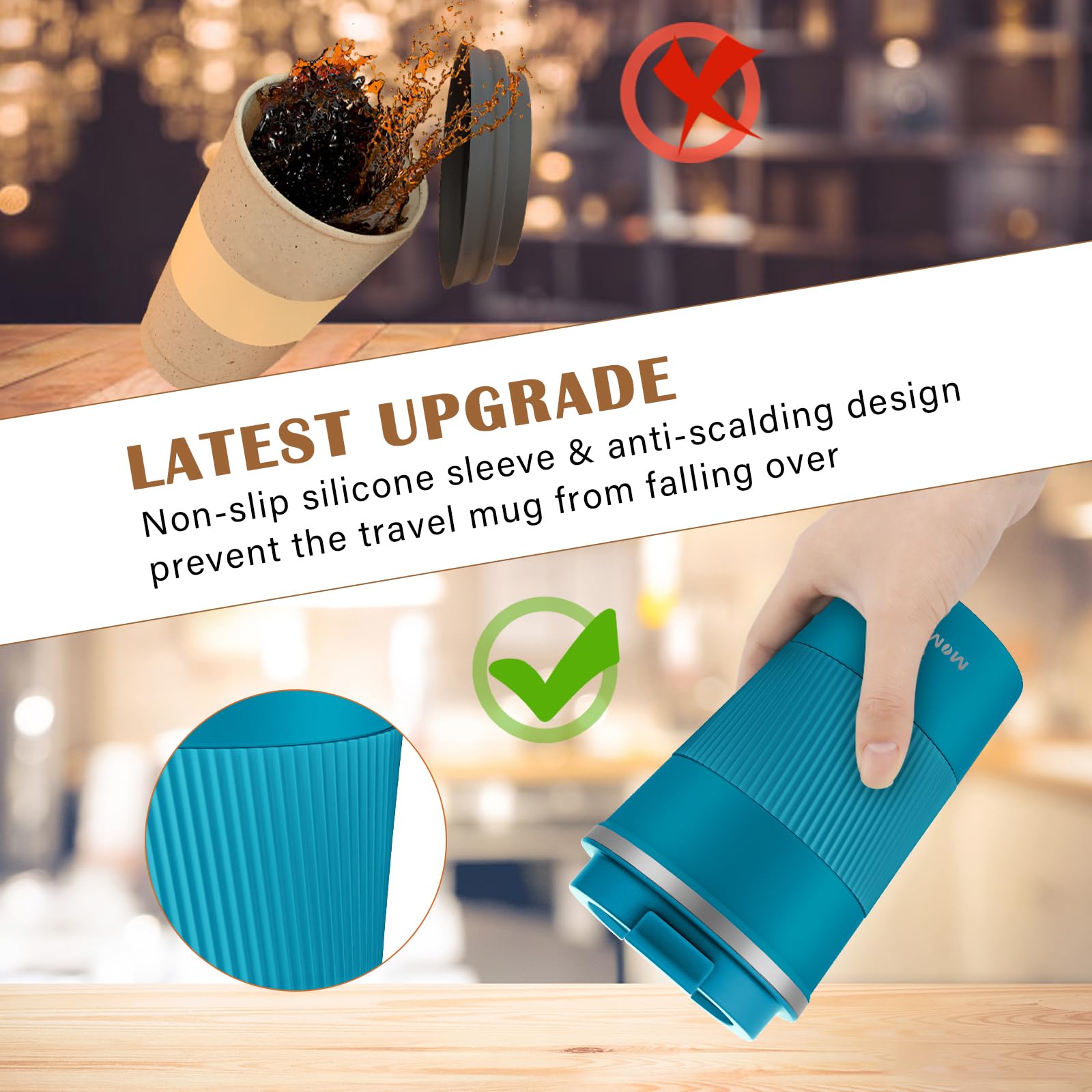 MOMSIV non-slip bottom cushion prevents sliding on surfaces.