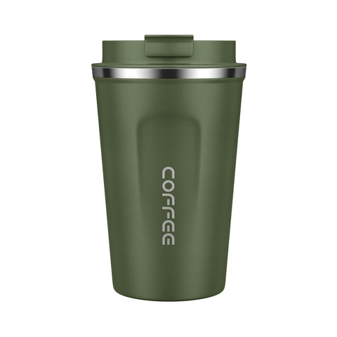 MOMSIV travel mug armygreen 12oz with leakproof lid keeps drinks hot or cold on the go.