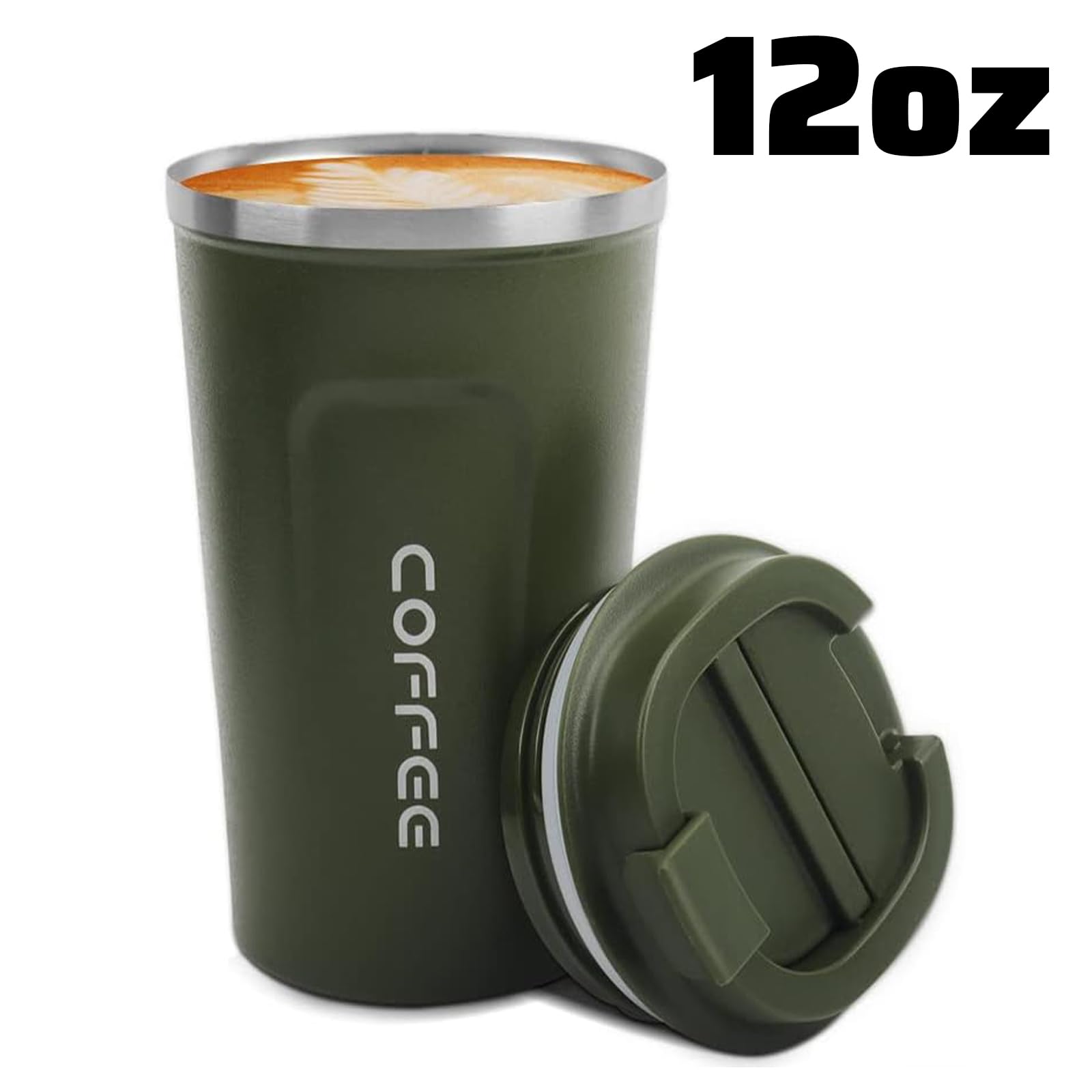 MOMSIV travel mug armygreen versatile for hot coffee, tea, or cold water anywhere.