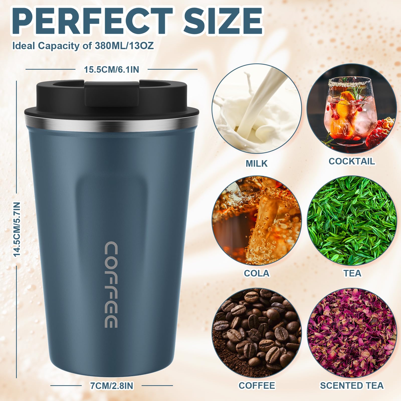 MOMSIV 304 stainless steel insulation keeps drinks hot or cold.