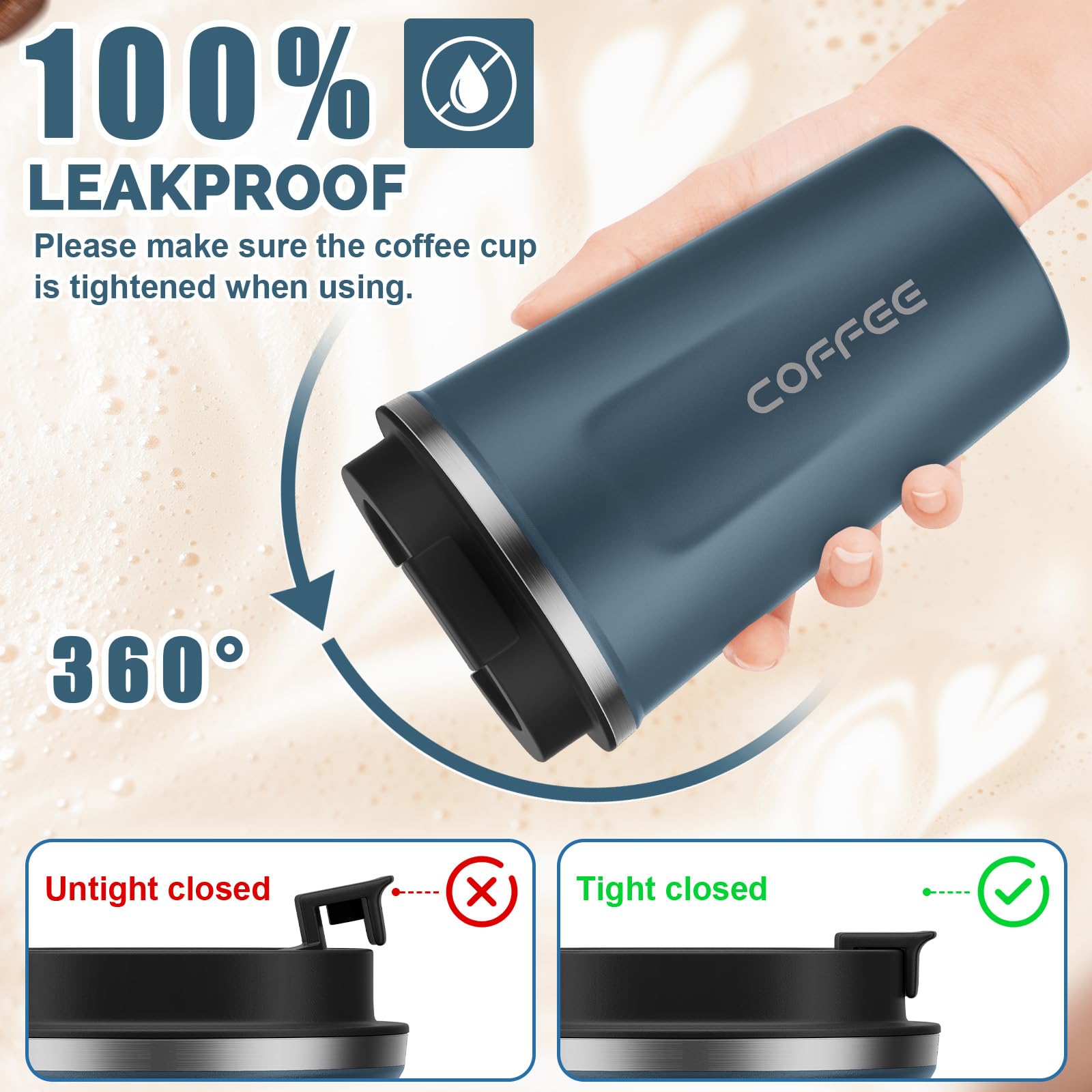 MOMSIV mug with one-handed flap opening for easy sipping.