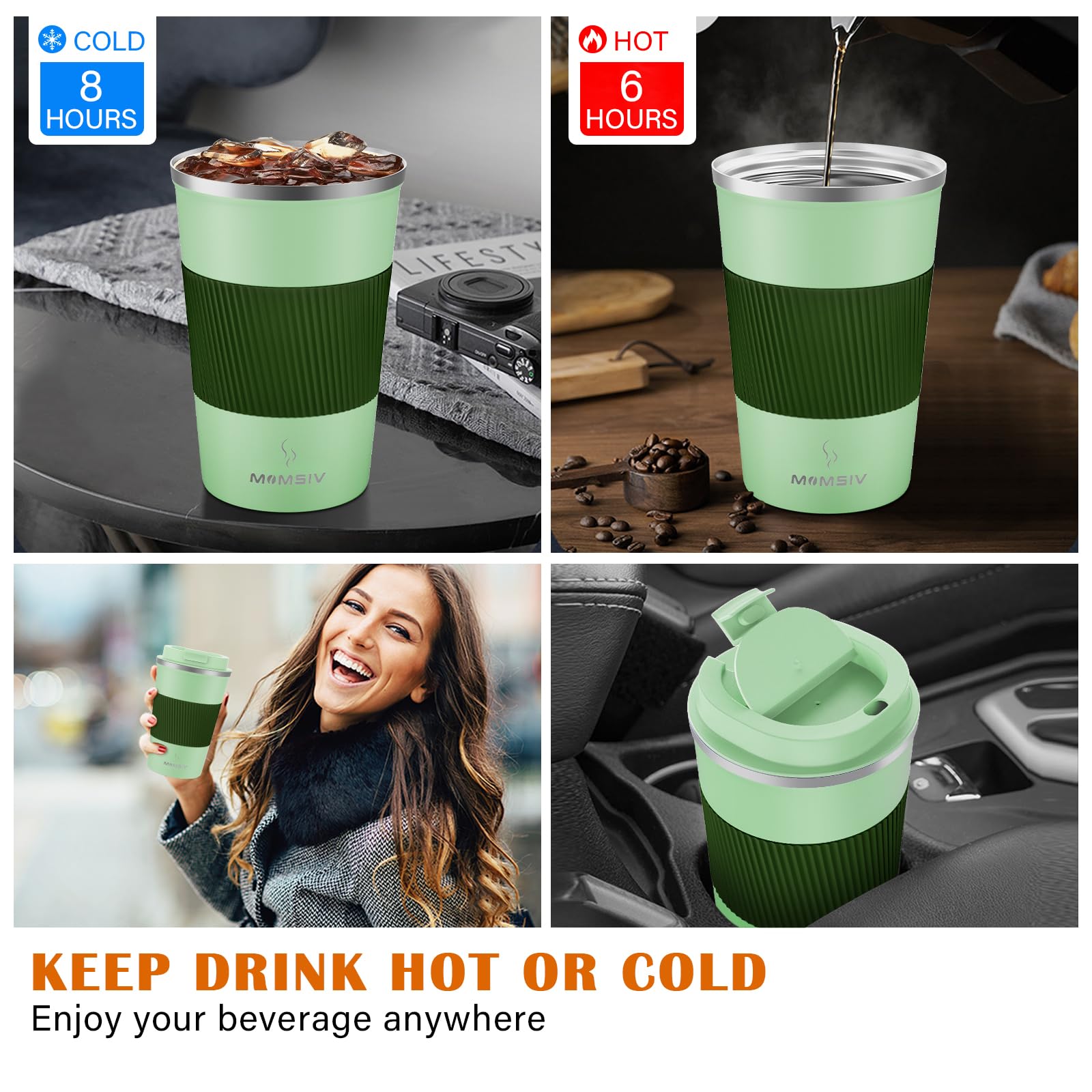 MOMSIV non-slip bottom keeps the mug stable on desks and tables.