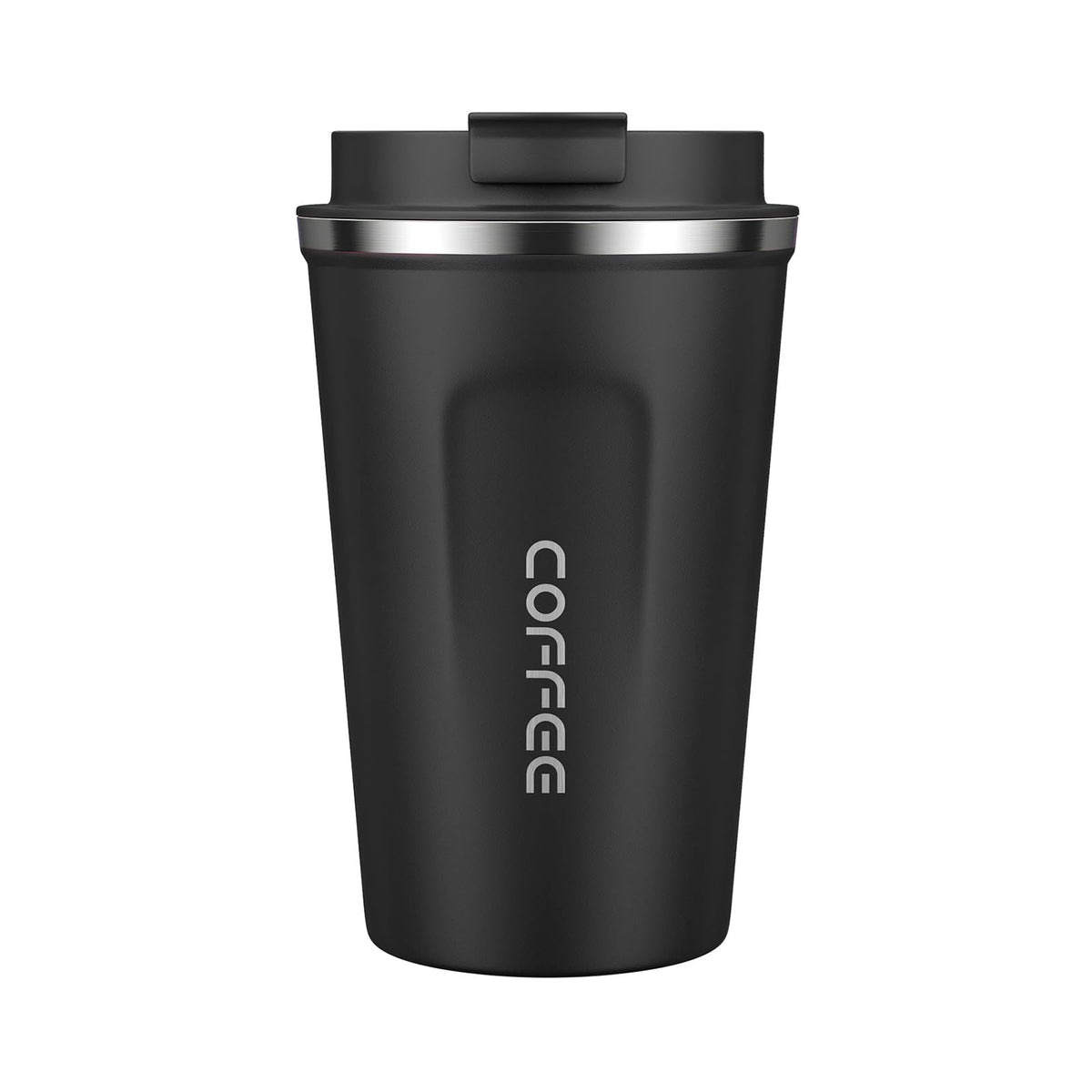 MOMSIV travel mug side view with 12oz capacity for on-the-go drinks.