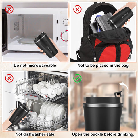 MOMSIV travel mug silicone grip on body for comfortable hold.