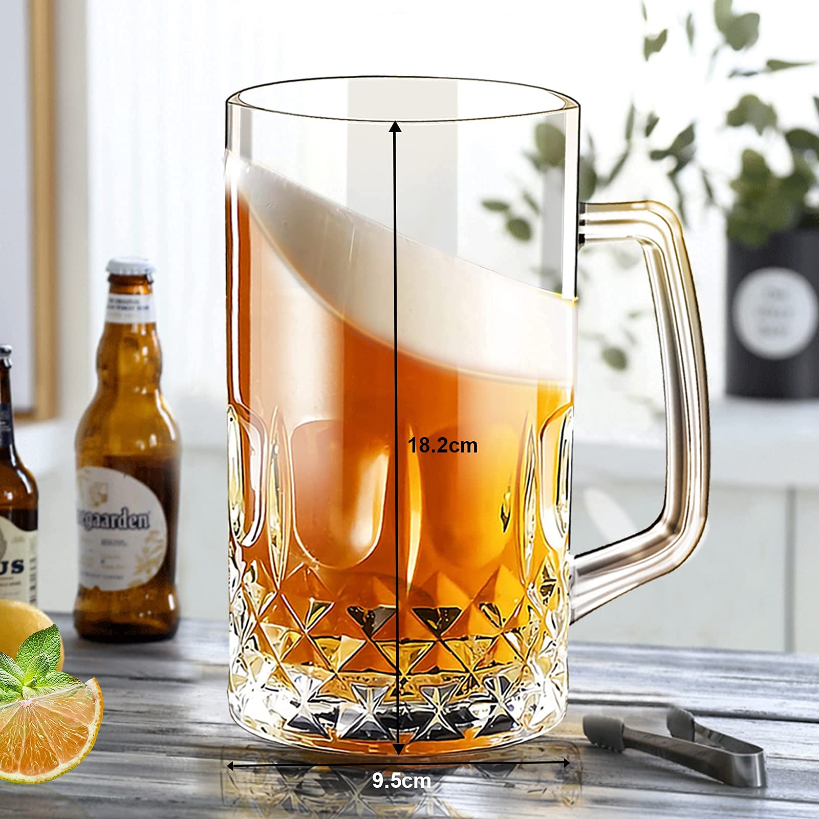 Momugs 32oz beer stein mugs two-pack ready for shared celebrations.