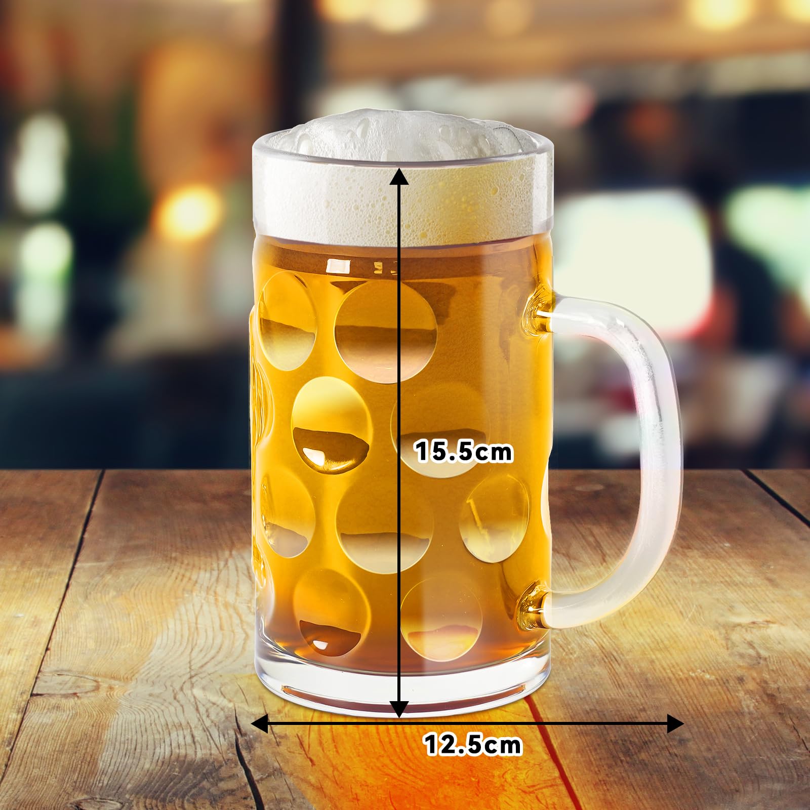Momugs German-style beer stein mug with comfortable handle