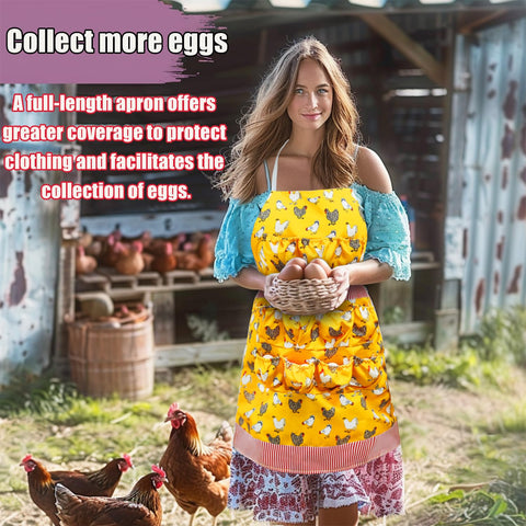 MOMWOW egg apron with 11 pockets keeps eggs secure during collection