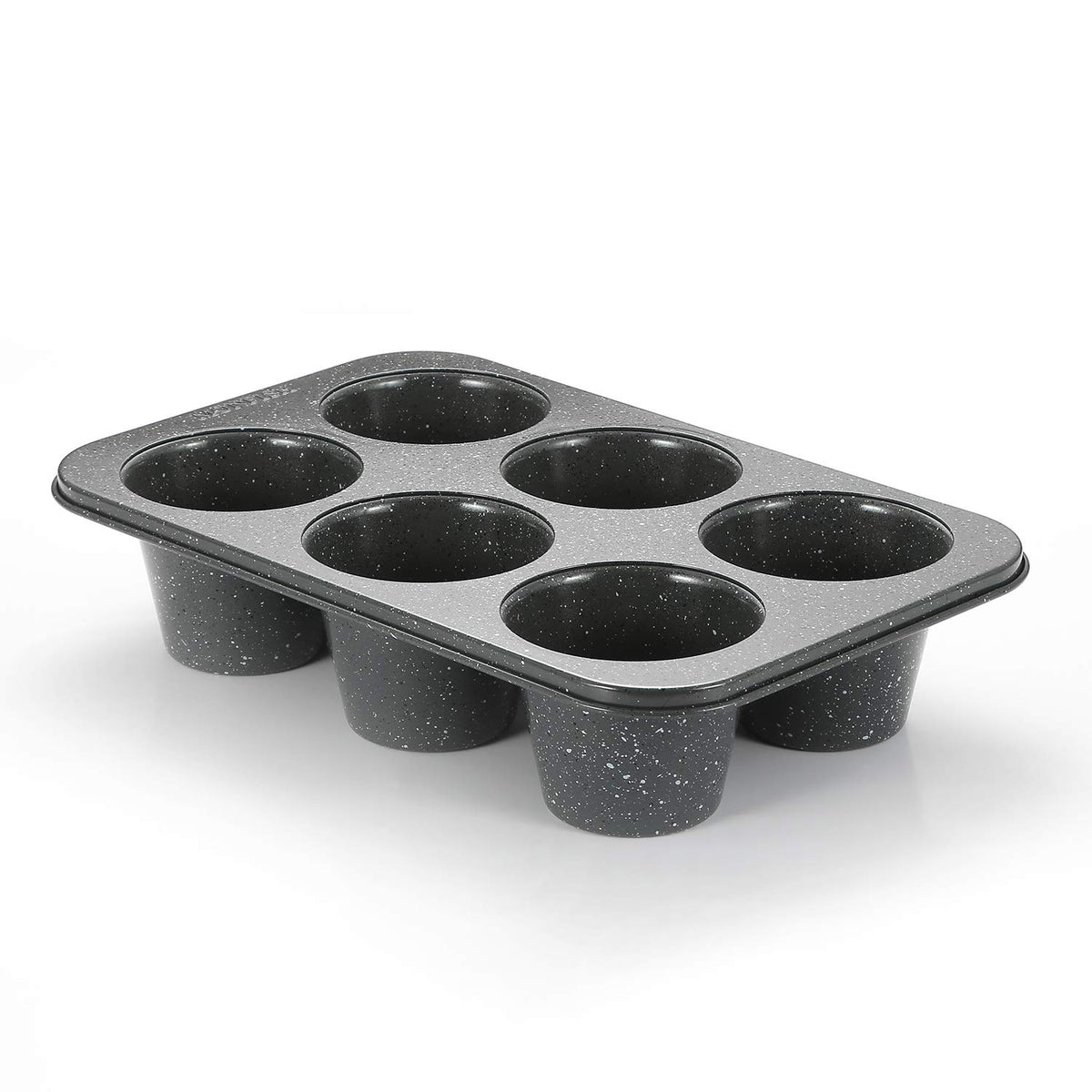 Monfish jumbo deep muffin pan with six 3.5-inch cups in a gray finish for big muffins