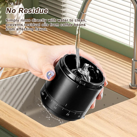Mongdio ceramic grinding core reduces heat and preserves aroma.