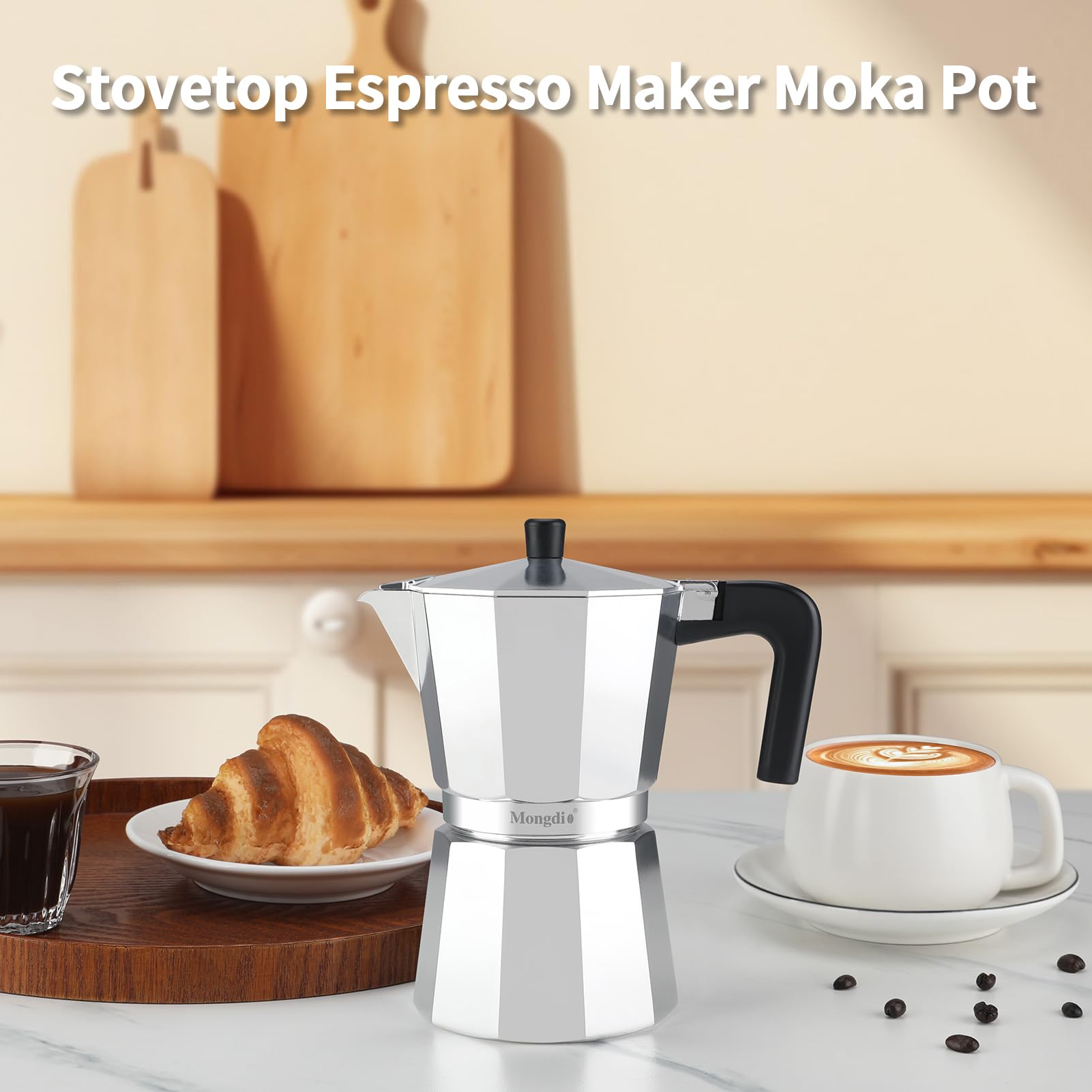 Mongdio easy-clean moka pot prepared for rinsing after use