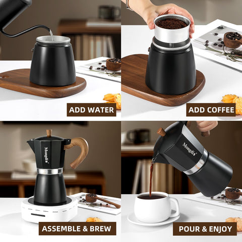 Mongdio pot with heat-resistant handle and lid for safe pouring