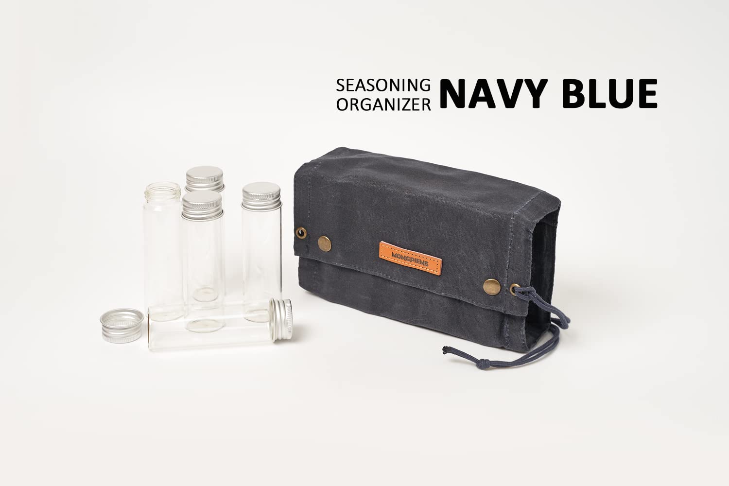 MONGPIENS canvas spice bag keeps jars secure and portable.