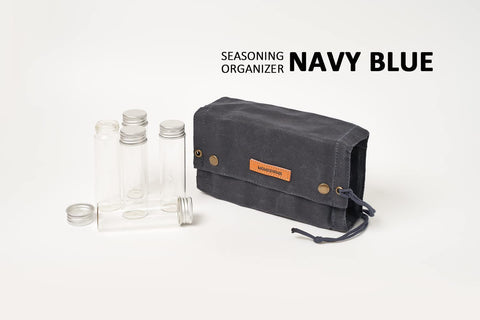 MONGPIENS canvas spice bag keeps jars secure and portable.