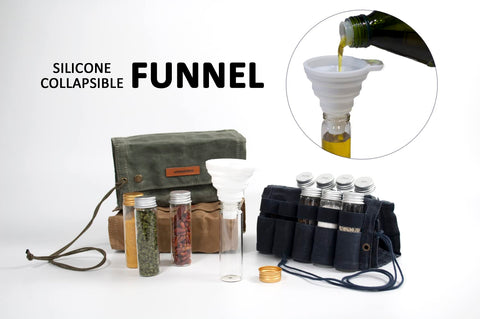 MONGPIENS silicone collapsible funnel included for precise pouring on trips