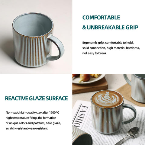 MONITO durable porcelain mugs with a non-stick glaze for easy cleaning