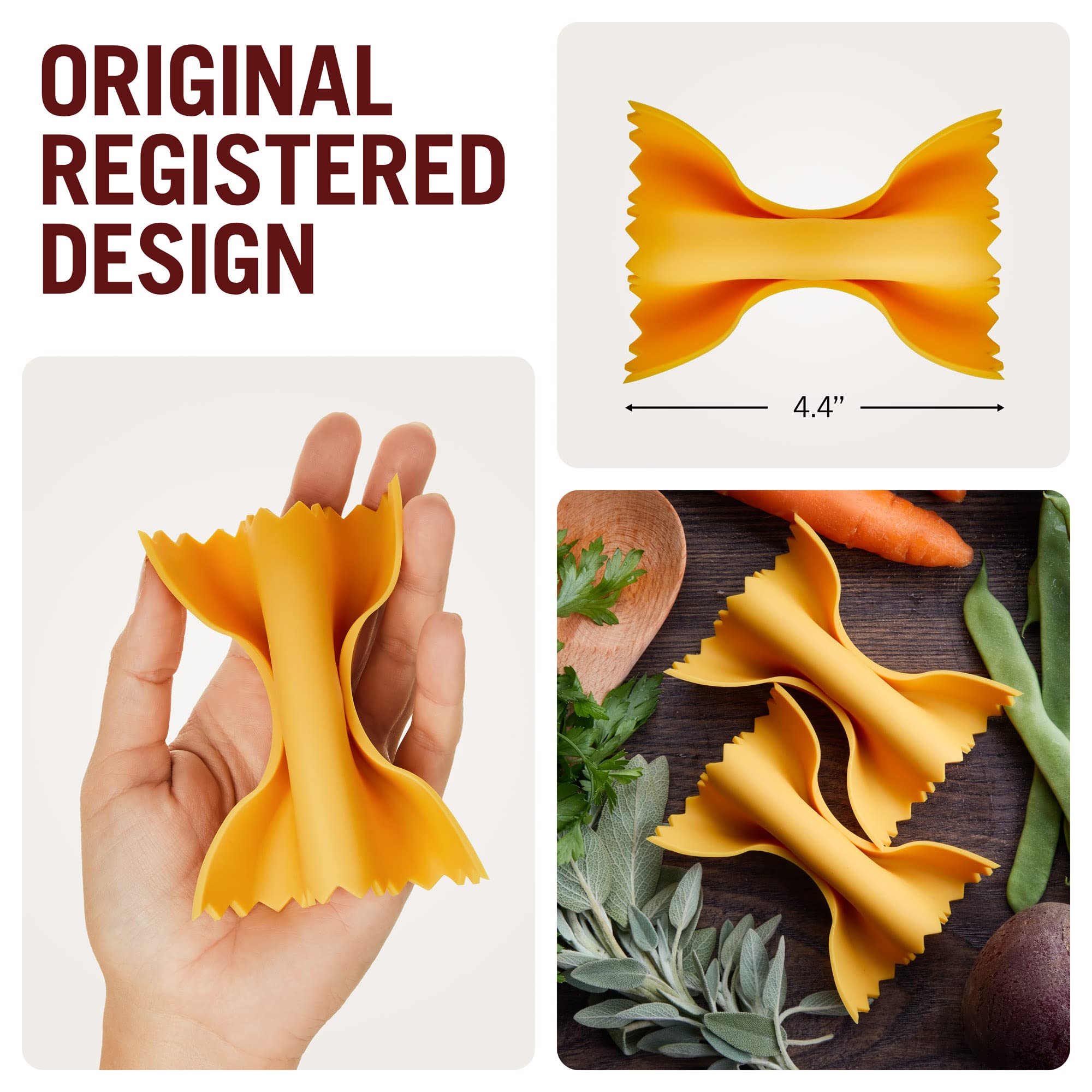 Monkey Business BPA-free, dishwasher-safe pot holders for easy cleaning.