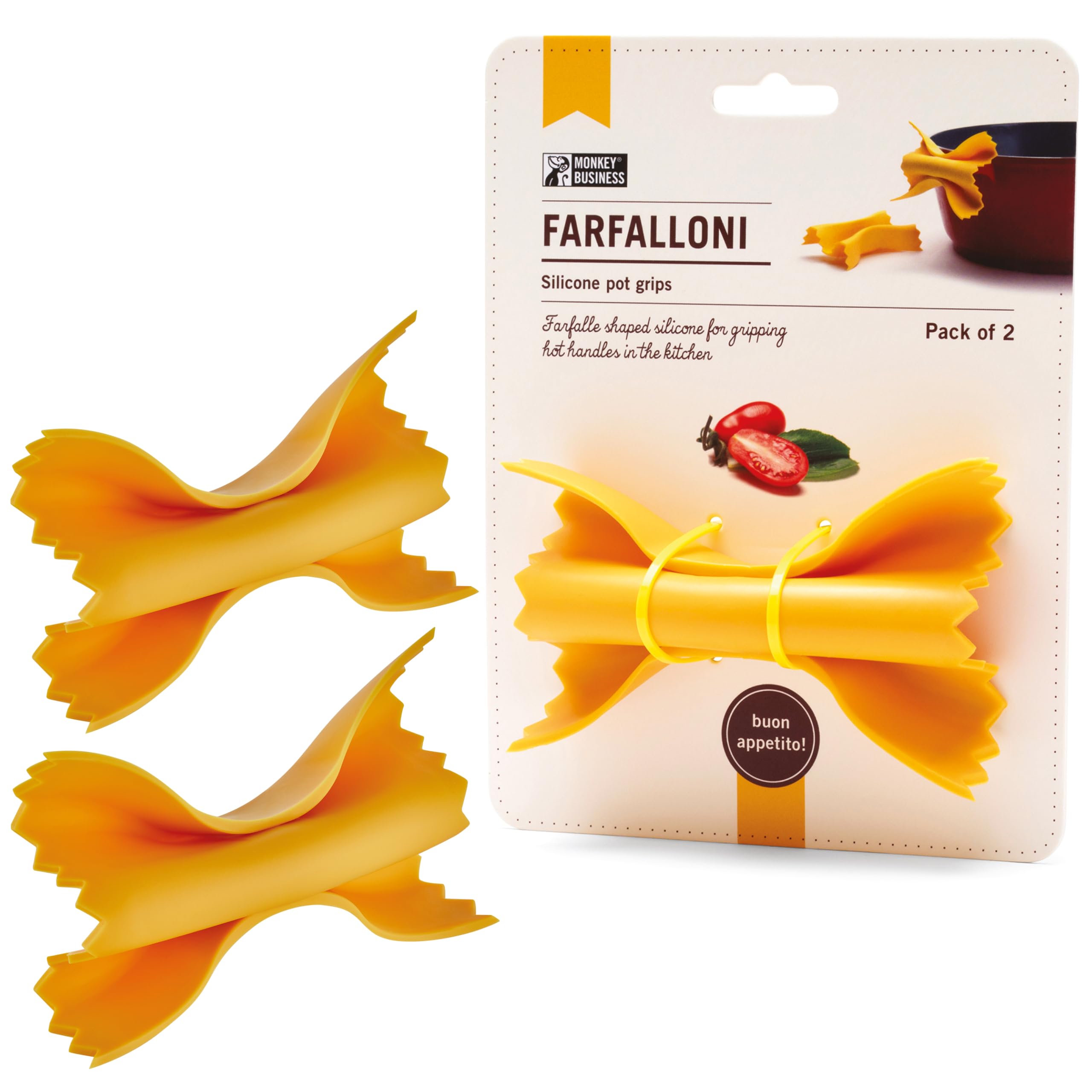 Monkey Business farfalloni pot holders pair grips hot pots safely.