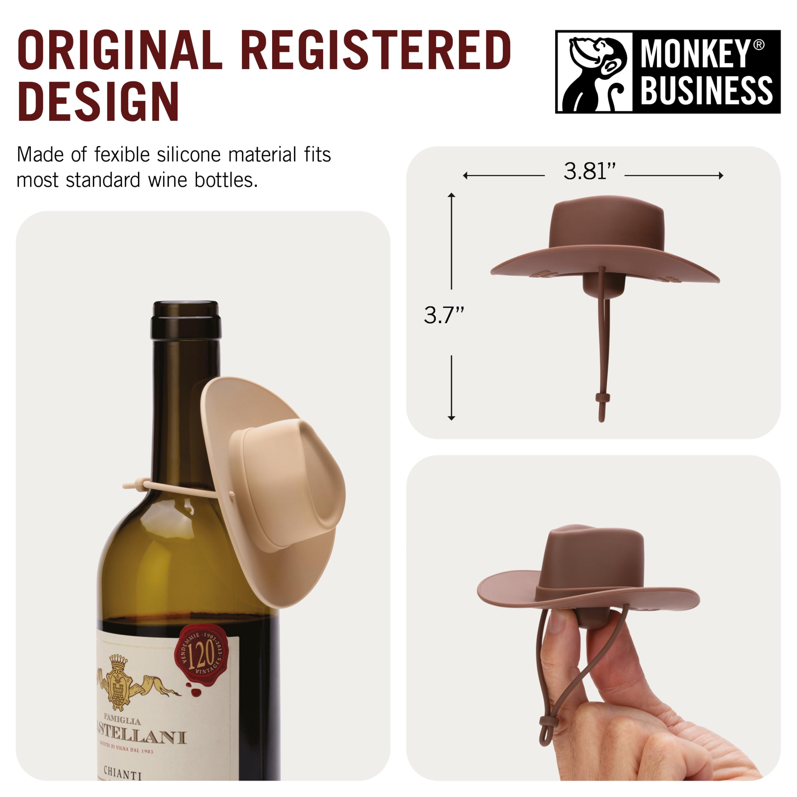 Monkey Business Howdy multi-use bottle plug for tequila or sauces