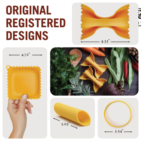 Penneli and mafaldine shapes from Pasta Grande showcase playful kitchen design.