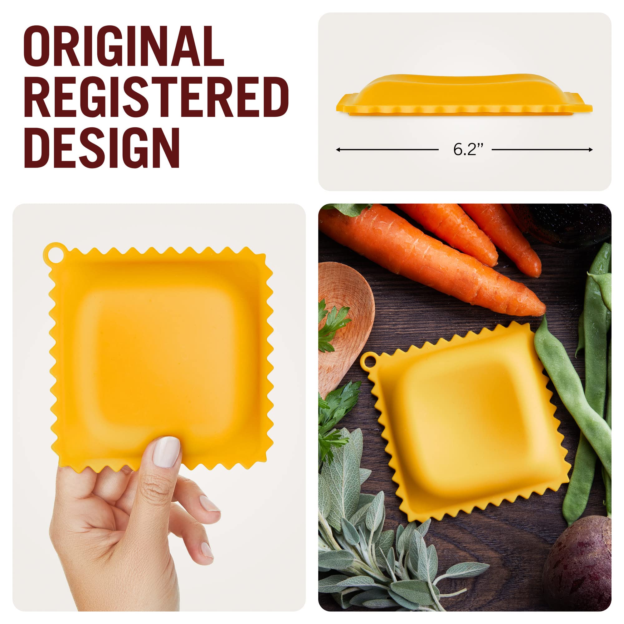 Monkey Business ravioli spoon rest eyelet for easy hanging.