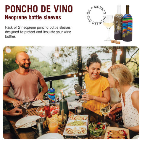 Monkey Business insulated poncho keeps wine temperature stable outdoors
