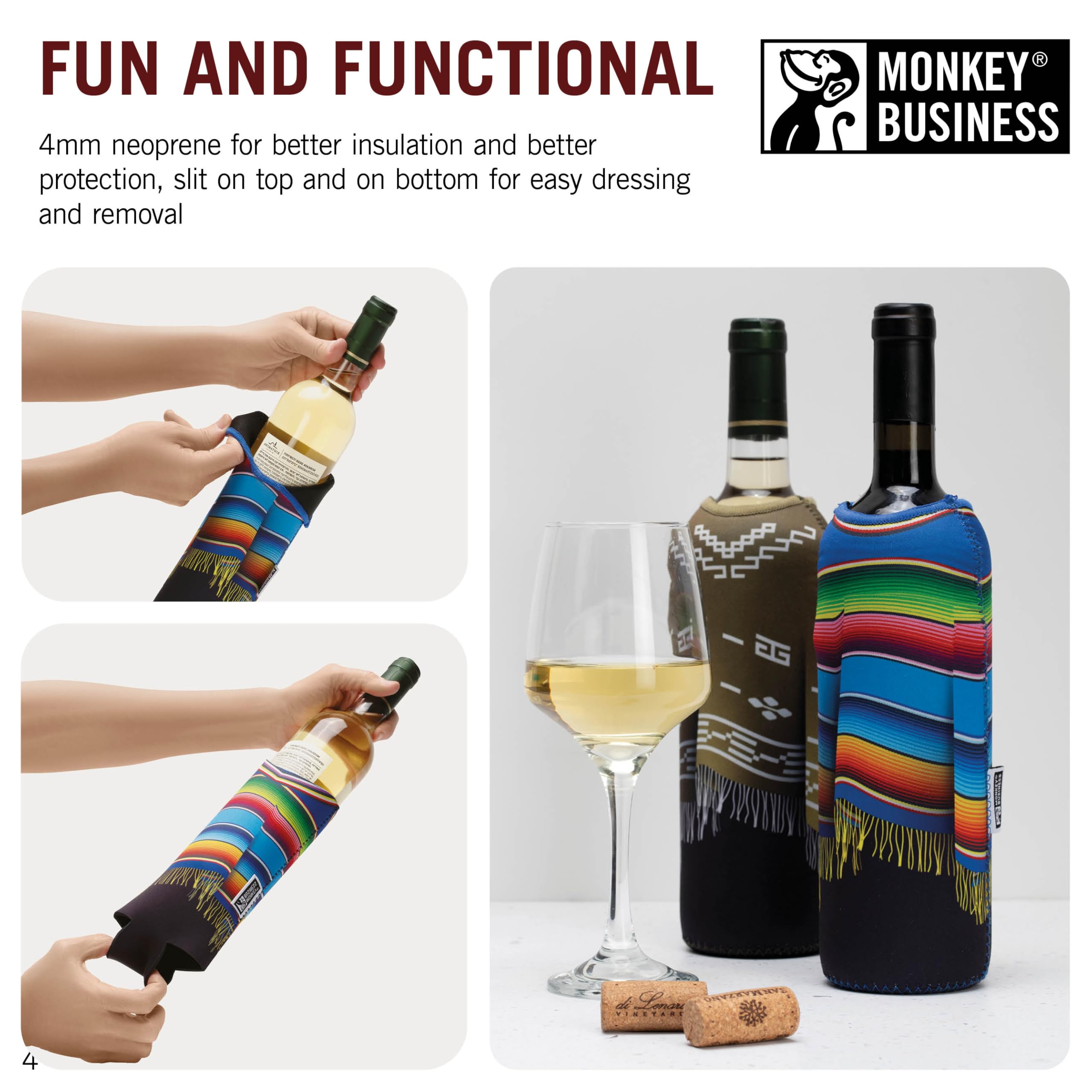 Monkey Business poncho with textured grip improves handling in damp conditions