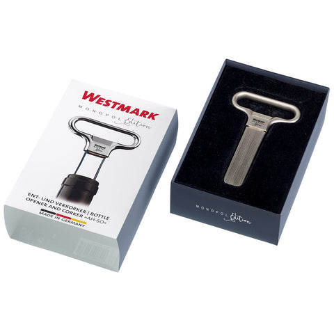 MONOPOL Westmark Germany decorative case and protector keeps the cork puller safe and ready.