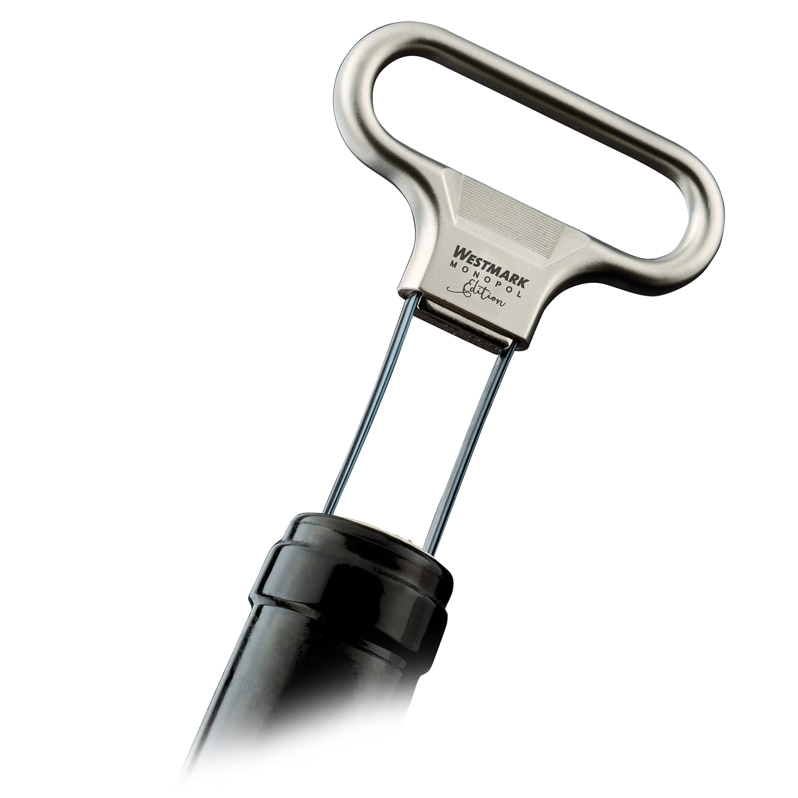 MONOPOL Westmark Germany ergonomic handle design reduces hand fatigue while corking bottles.