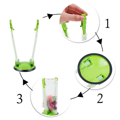MONOTONOUS Baggy Rack stand adds hands-free convenience in a busy kitchen.
