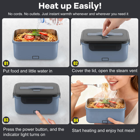 Monteka cordless lunch box inner pot dishwasher-safe for easy cleaning