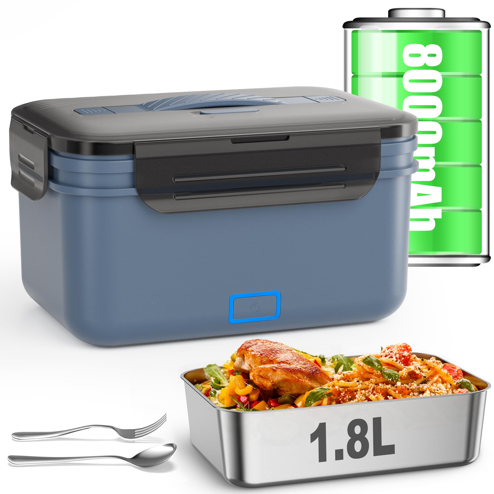 Monteka cordless lunch box open cover for quick access to meals