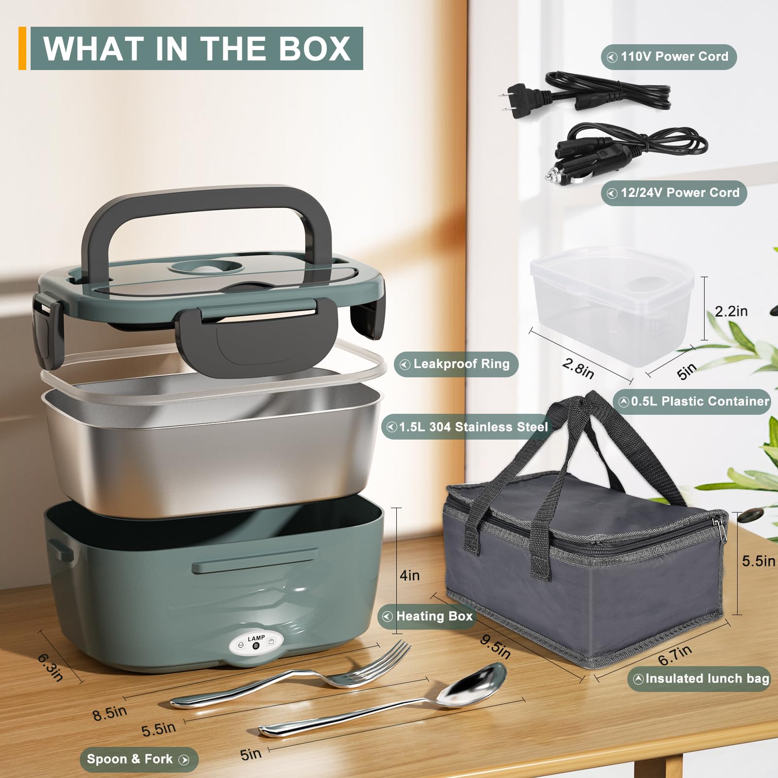 Monteka lunch box removable stainless steel container enables thorough cleaning after use