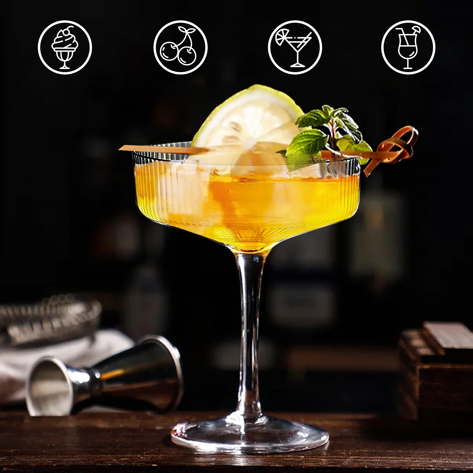 Montex gift-ready coupe glasses make a thoughtful present for cocktail lovers
