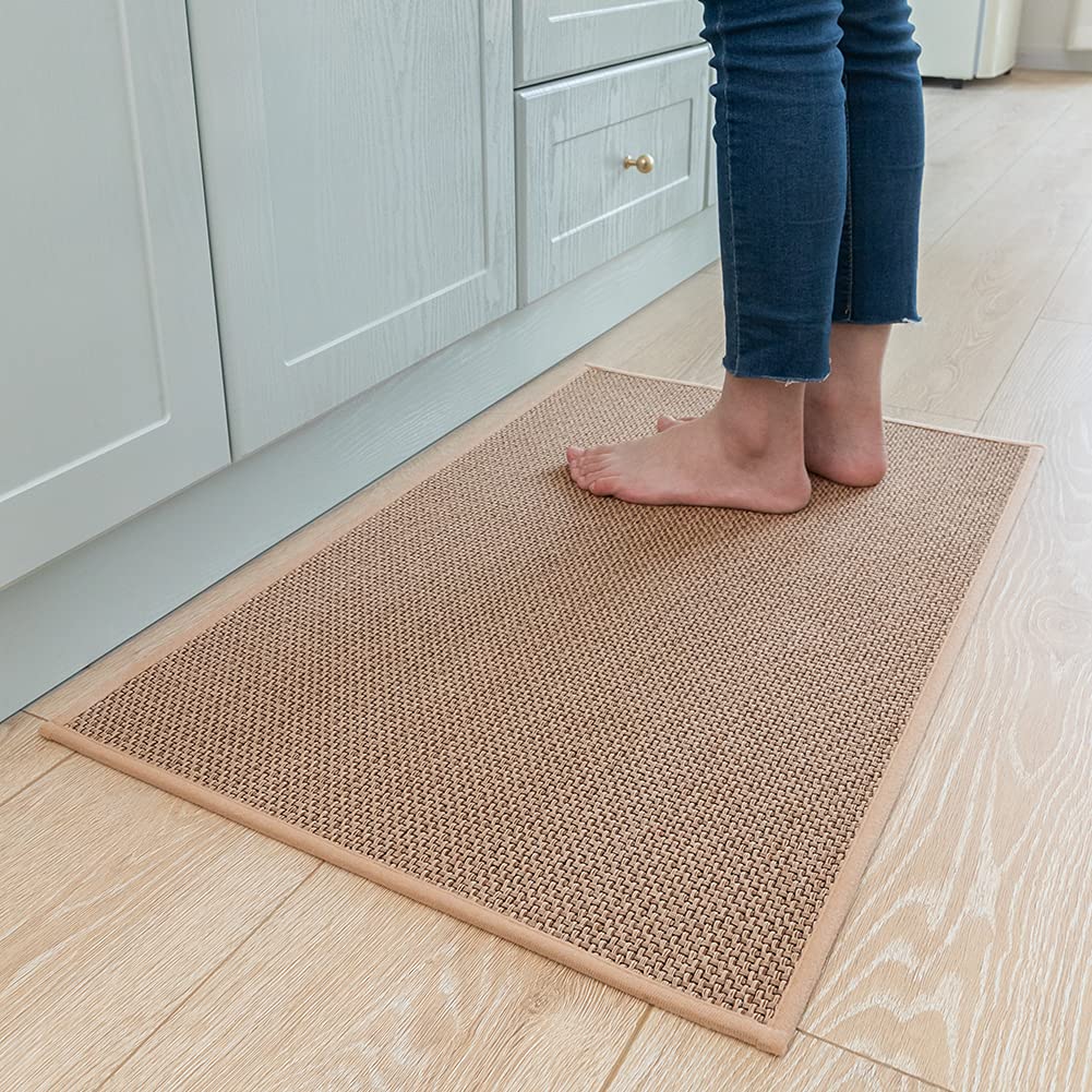 MontVoo non-slip kitchen rug 20x32 beige provides stable footing for safe prep
