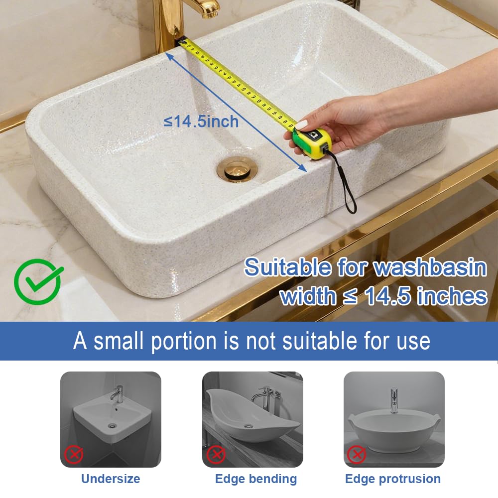 MONVIE over-sink organizer with steel rods prevents collapse under heavy cosmetics.