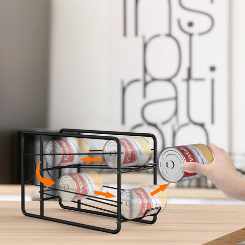 MOOACE can organizer sliding design shown in action for easy bottom-to-front access.